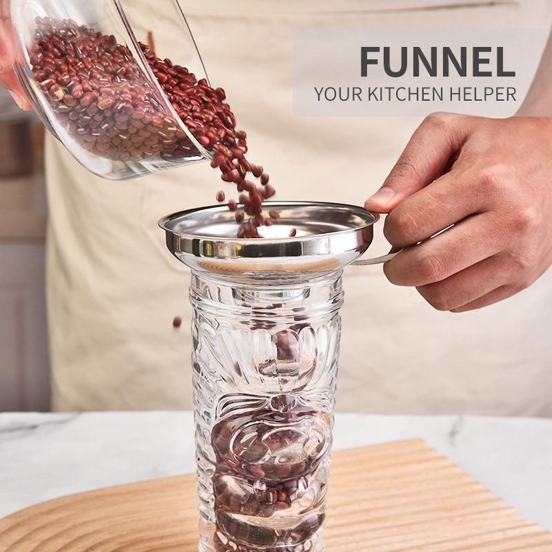 Lejek wielkokalibrowy z szerokim wlotem 1 szt., lejek ze stali nierdzewnej, olej, kimchi, owoce, proszek do lewatywy, wyciek oleju domowego