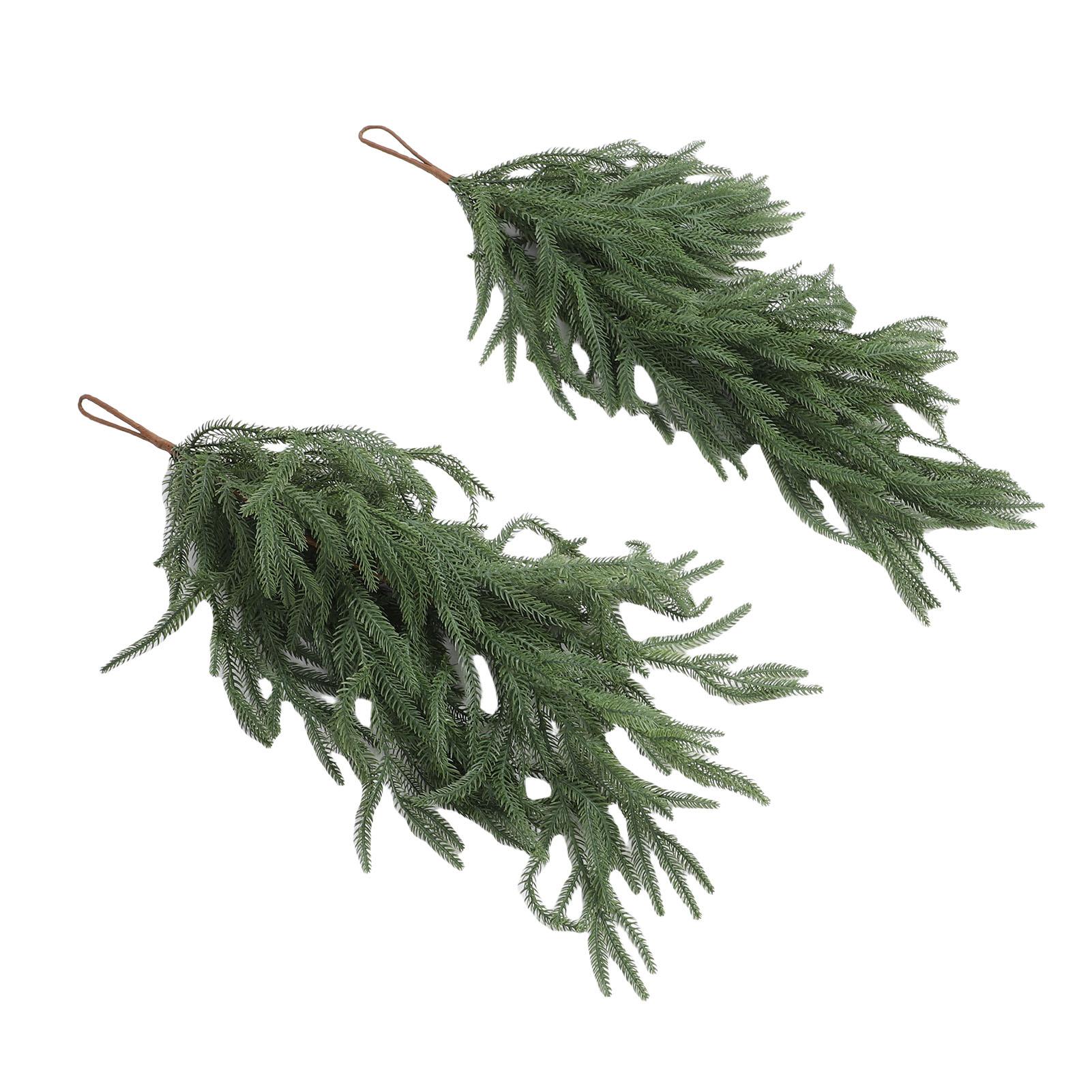2 Pièces Guirlande en Forme de Larme de Pin de Norfolk Longueur 26,77 Pouces Couronne Artificielle en Plastique à Aiguilles de Pin en Forme de Larme pour Décoration de Maison black