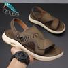2025 Summer Men's Sandals Outdoor Beach Shoes Non-slip Leather Sandals Platform-soled Breathable Sandals Sandals