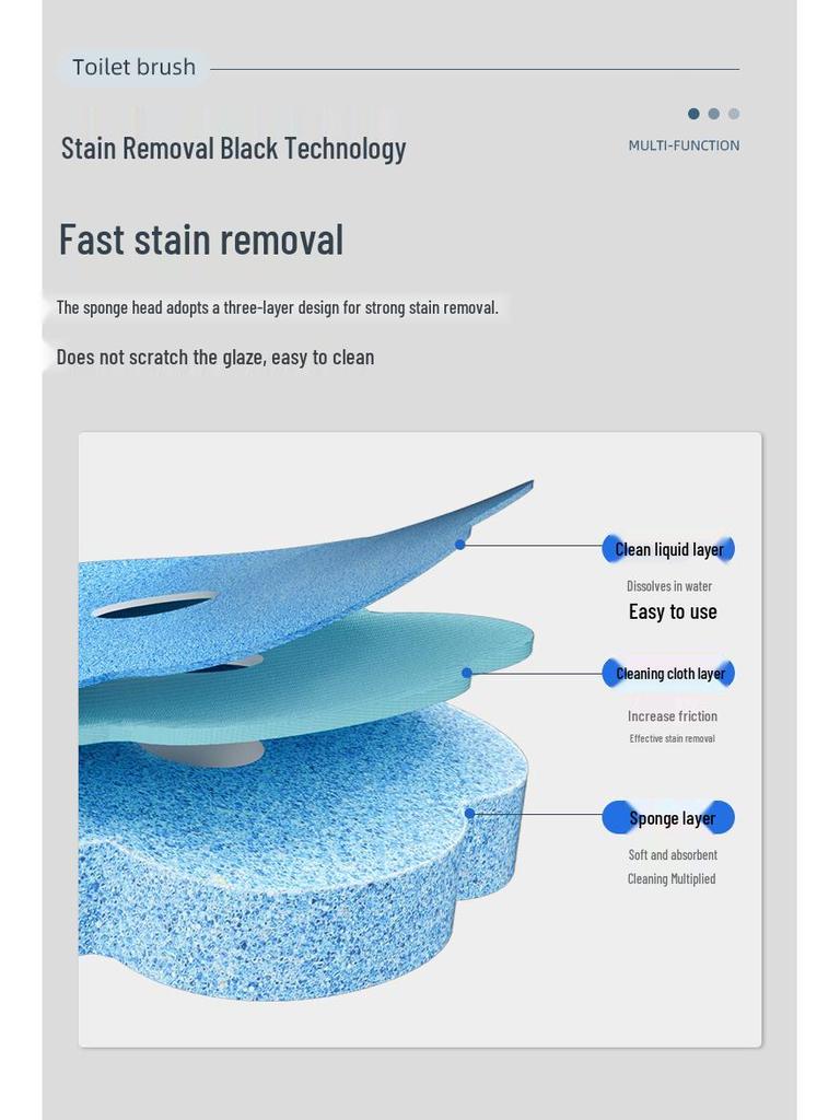 Wall-Mounted Disposable Toilet Cleaning Brush with Replaceable Head