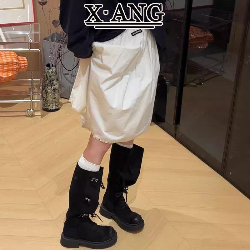 Sheepskin version thick heel tall boots women's boots but knee boots merard brown knight boots wasteland wind heap boots