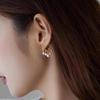 1 Pair Women Huggie Earrings Faux Pearl Tassel Decor Cloud Shape Polished Metal Prom Party Short Earrings Lady Birthday Gift Ear Jewelry