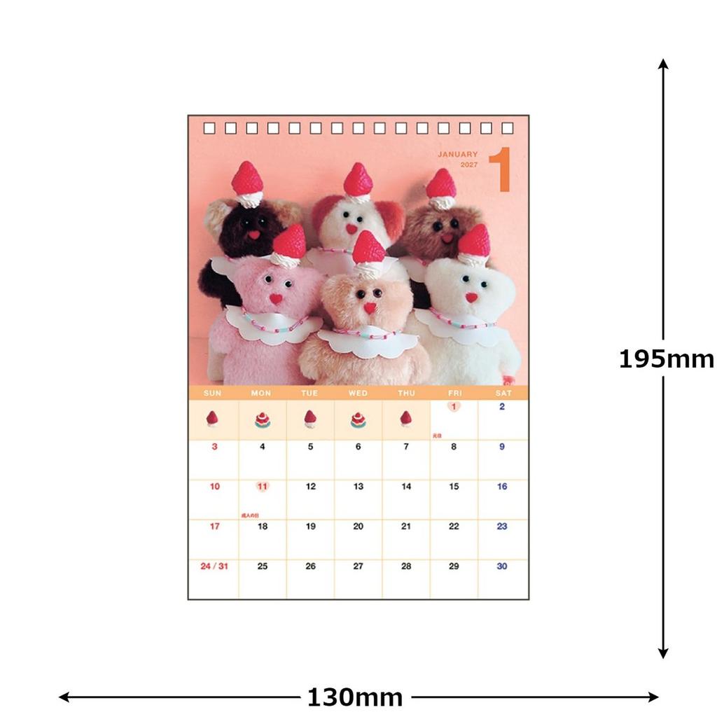 Komamono mojojojo 2027 Desk Calendar Cute Character Illustration Calendar IP631032