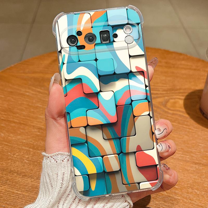 

Vintage European Style Phone Case For Google Pixel 9 Pro XL 9A Shockproof TPU Silicone Clear Soft Cover Moon Stars Pattern Google Pixel 9A прозорий