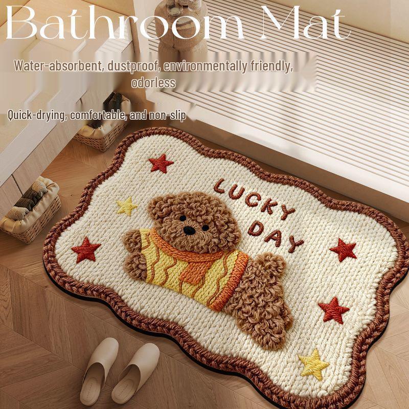 

Diatom Mud Easy-Clean Water-Absorbent Anti-Slip Floor Mat, Wool-Look Weave 40x60cm