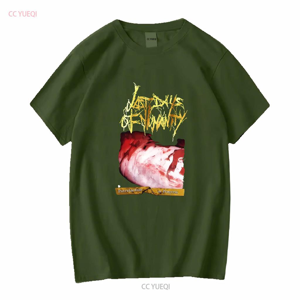 Beperkt NWT Last Days of Humanity Putrefaction in Progress Band T-shirt S 4XL lange of korte mouwen vintage Gewassen Ademend