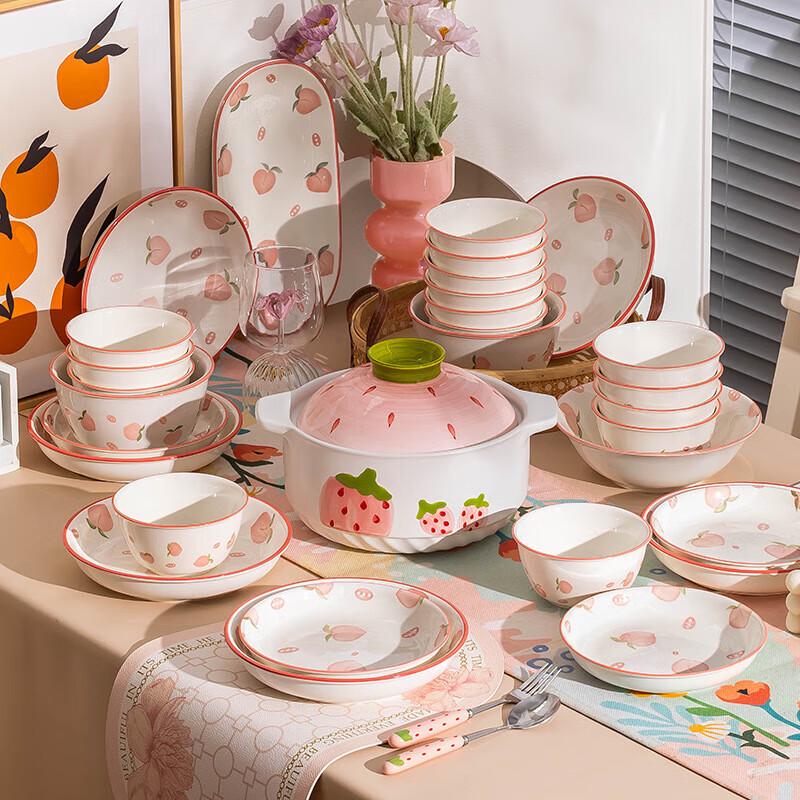 Nordický styl Růžový kostní porcelánový talíř na ryby