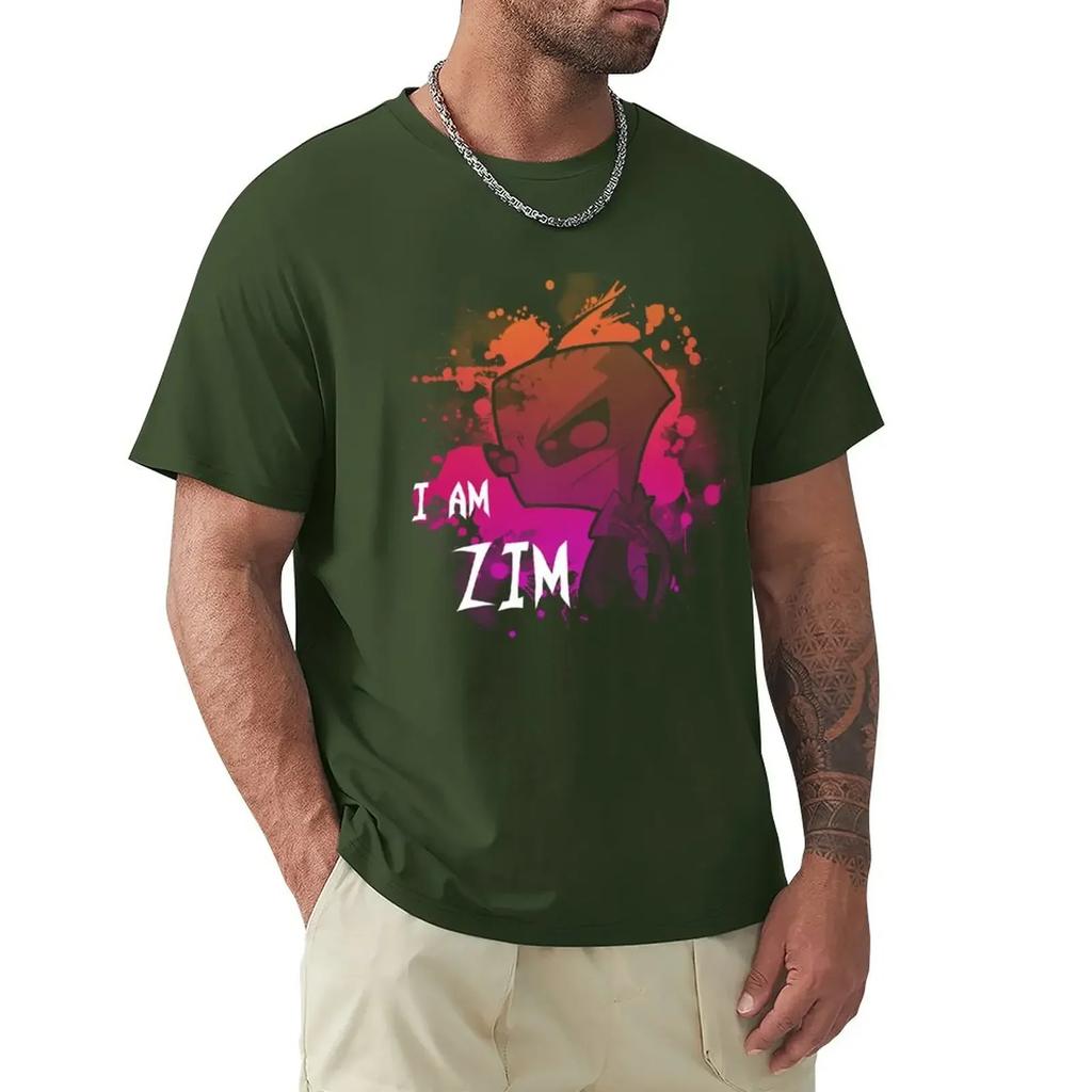 Round Neck I Am Zim T-Shirt custom t shirts design your own black graphics black t-shirts for Arrival streetwear Cotton