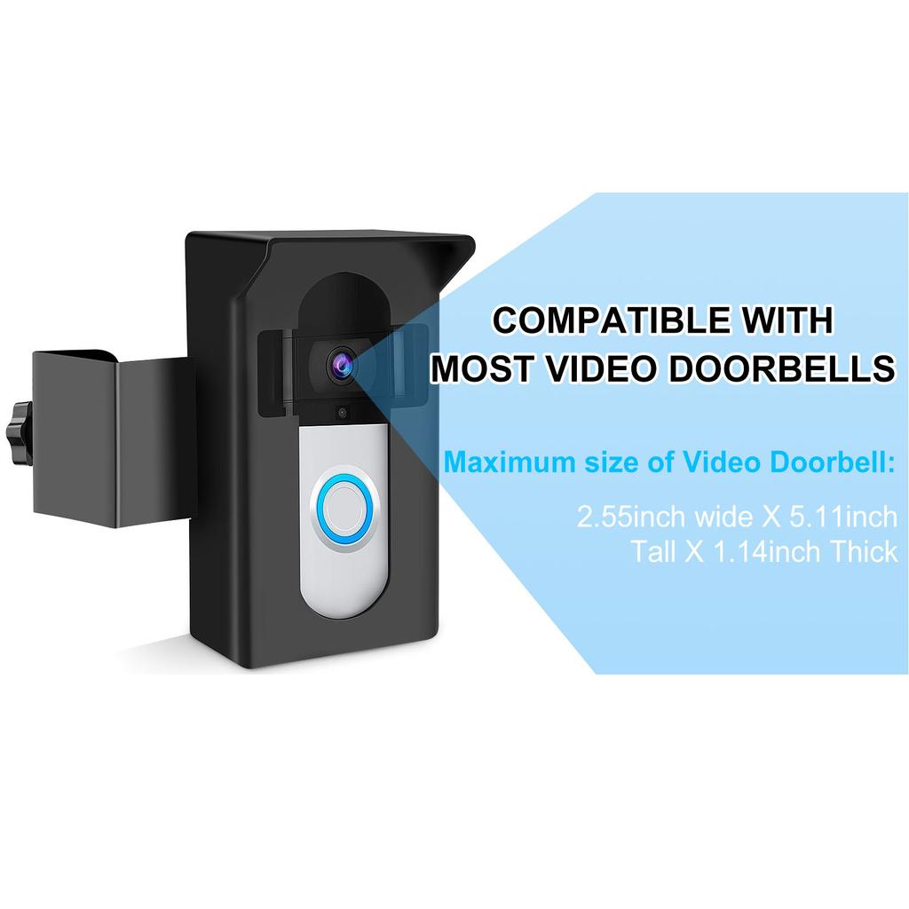 Anti Theft Video Doorbell Mount Easy To Install Punchless ABS Stainless Steel Video Doorbell Mounting Bracket for Apartment Dormitory Rental House