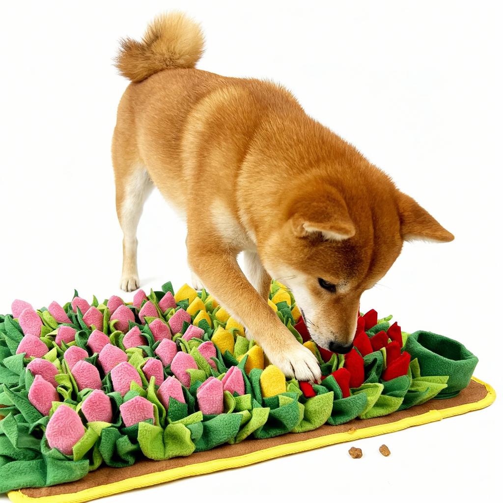 Pet Snuffle Mat Toy, Sniffing Pad for Dogs & Cats, Soft Touch, Interactive Dog Slow Feeder, Indoor Foraging Training