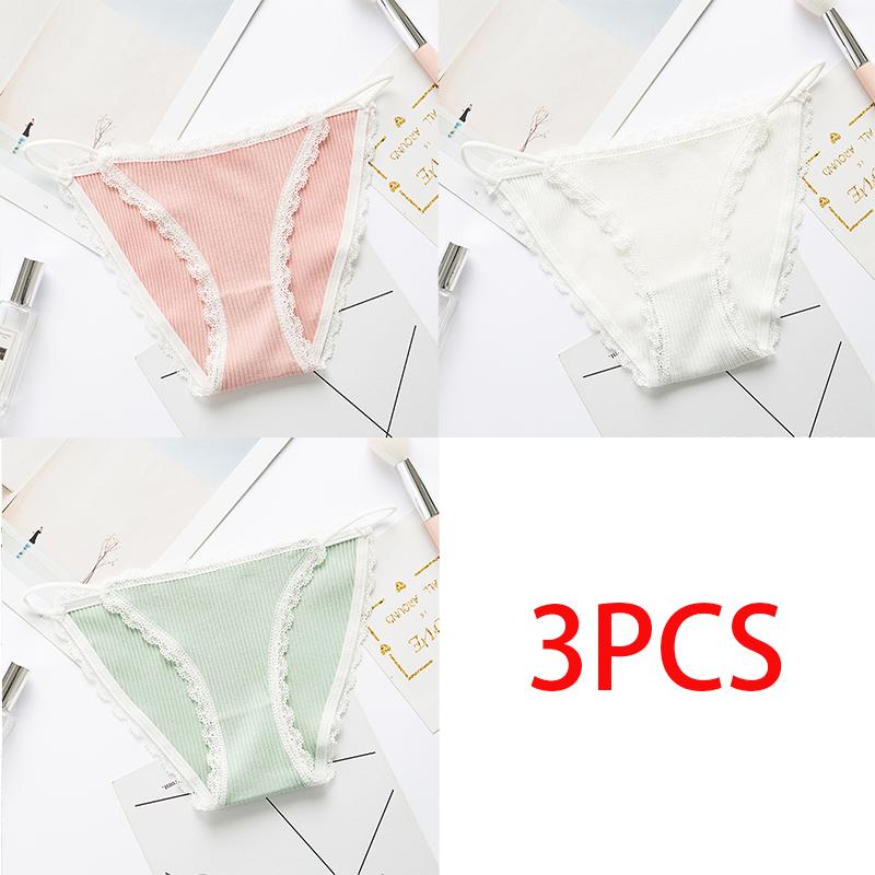 Dámské bavlněné krajkové kalhotky se středním pasem sexy bezešvé pohodlné kalhotky svádění okouzlující bikiny kalhotky