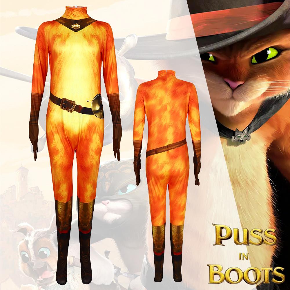 Kostým Kocour v botách pro Halloween cosplay na halloweenskou párty s polyesterovou látkou pro teenagery a dospělé
