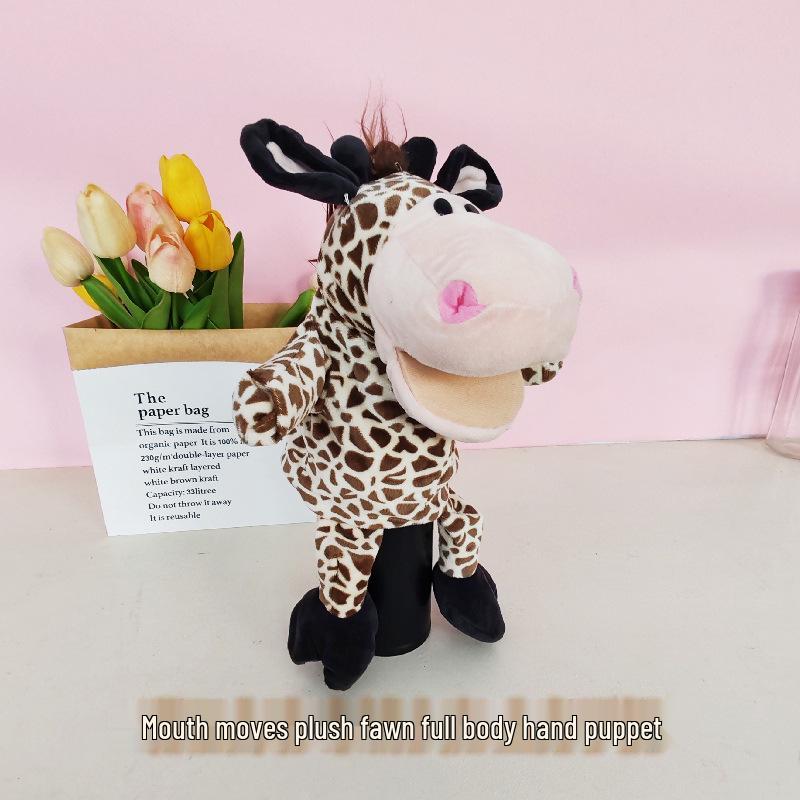 Animal Hand Puppet Plush Toy for Parent-Child Interaction - Storytelling Glove Doll with Movable Mouth