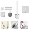 Silicone Toilet Brush Flat Head Wc Cleaner Flexible Soft Bristles Brushes With Drain Holder Bathroom Accessories Cleaning Tools