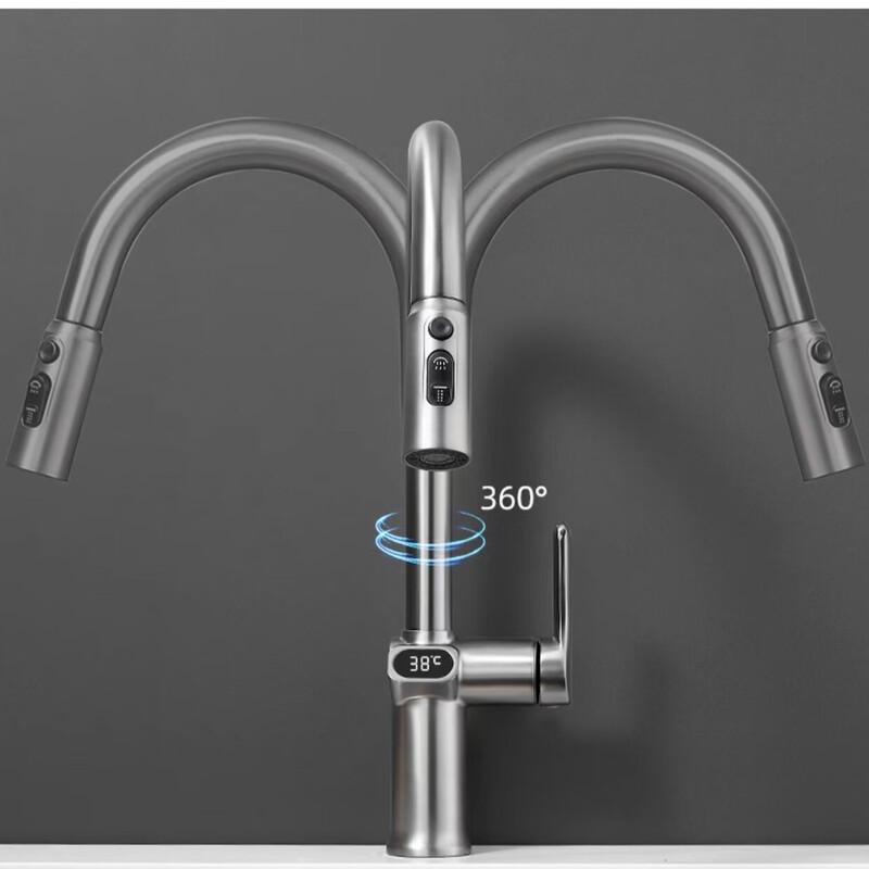 TLXT Kitchen Pull-Out Faucet with Digital Display