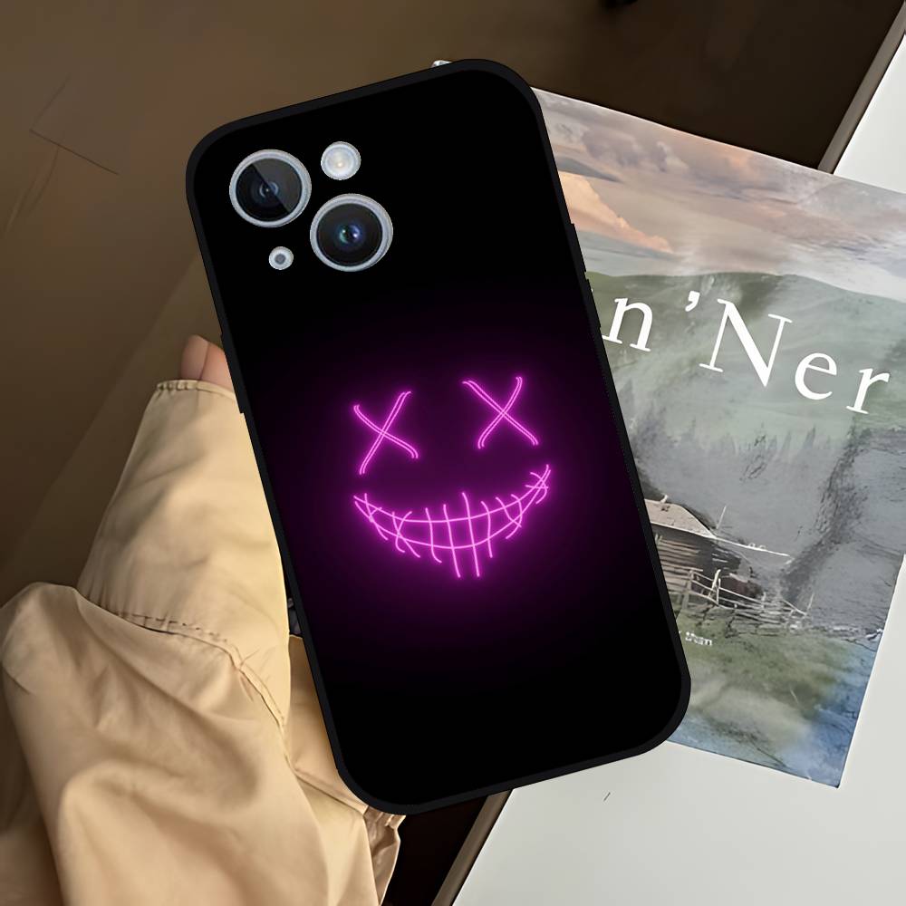 D-Devils-faces-S Phone Case For IPhone 1716 15 14 13 Pro Max 11 12 Mini X Xs XR Black Silicone Cover