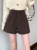 Women's High-Waist Woolen Shorts - Stylish Korean Wide-Leg Boot Pants for Autumn and Winter