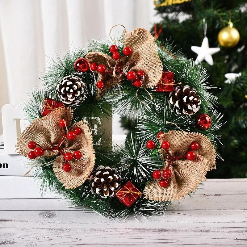 Christmas Wreaths Door Artificial Rattan for Home Window Wall Indoor Outdoor Christmas Decoration  Hanging Ornaments