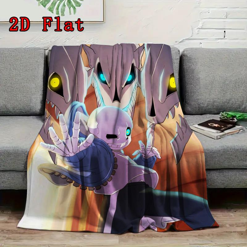 Undertale Sans anime 2D Flat Pattern Flannel Blanket High quality All Seasons Warmth and Comfort Perfect for Christmas Gifts.PMT0914211