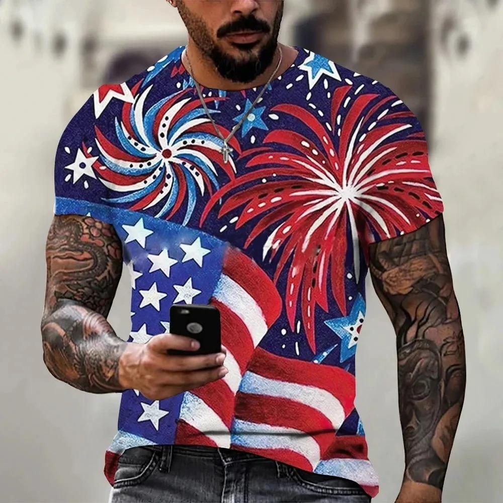 

Flag Series 3D Digital Printed Men s Street Trendy Round Neck Short Sleeved T-shirt 6XL