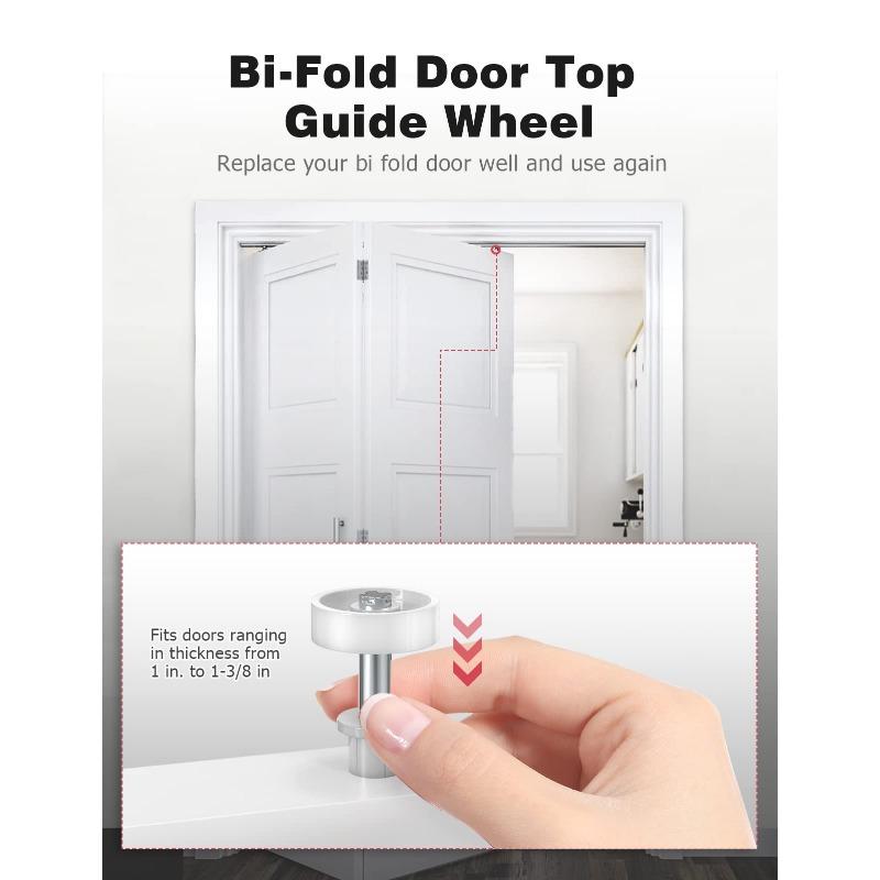 Bifold Door Top Guide Wheels Plastic For Closets Pantries Laundry Rooms Stainless Steel Bifold Door Top Pivot Hinge Suite
