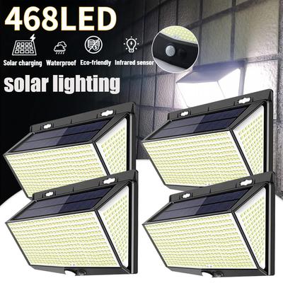 LED Solar Outdoor Remote Control 3 Modes LED Courtyard Wall Lamp Garden Terrace Garage Human Body Induction Door Street Lighting