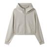 3 Large Fur Ring Solid Color Turtleneck Hooded Zipper Women's Short Hoodie Autumn and Winter Round Neck Fashion Sweater Women