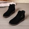 Women's Boots 2026 Autumn Winter Thick Bottom Belt Buckle Decoration Round Head Short Boots Polyurethane Material Ankle Boots