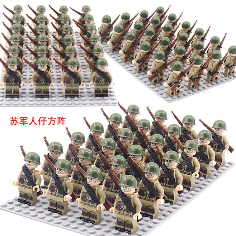 Military German, Soviet And American Legion New Doll Phalanx Set Rifle Assembly Building Block