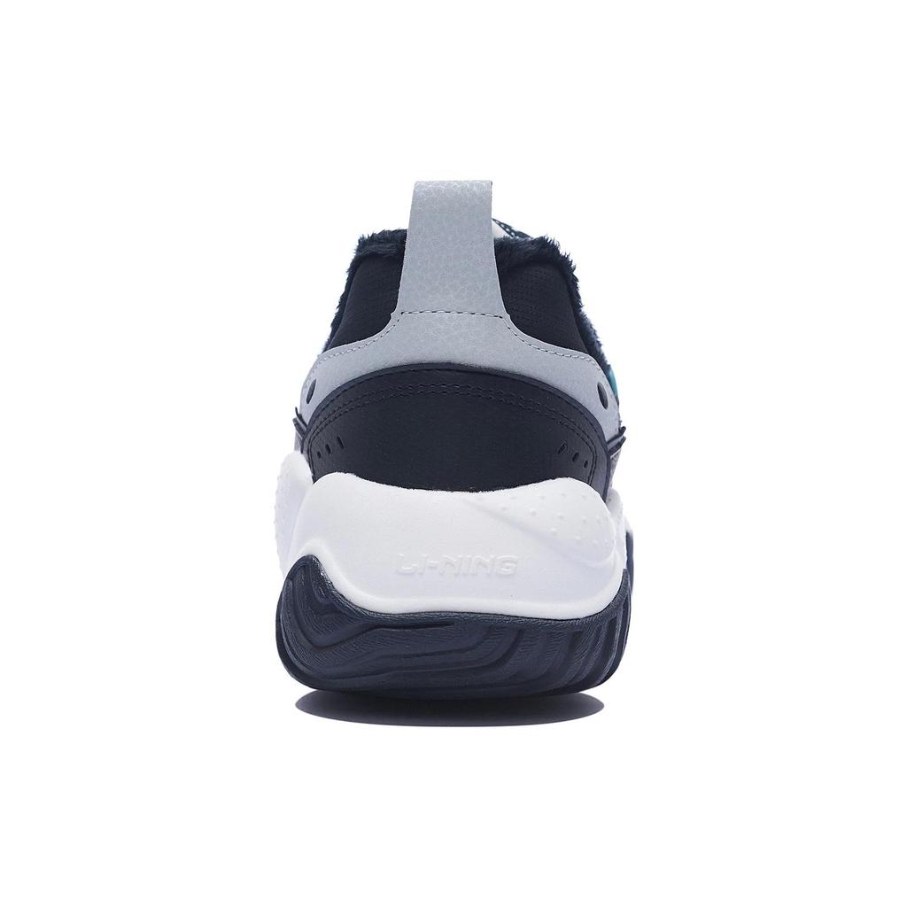 New LiNing Cat Paw Lite Winter Anti Slip Wear Resistant Water Resistant Warm Low Top Sports Casual Shoes Black Gray Blue AGCS347-1