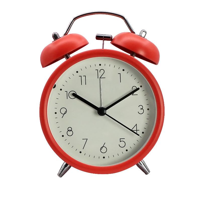 

Студенческий 3,8-дюймовый простой звонкий будильник круглый будильник для дома прикроватный бесшумный плавный ход секундной стрелки ночник часы