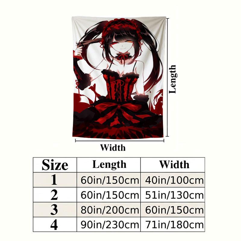 Kurumi Wall Tapestry Aesthetic Wall Hanging Printed Fabric Blanket Decorative Tapestries For Bedroom Living Room Home Decor