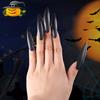 10Pcs Witch Nails Extra Long High Gloss Full Cover Sharp DIY Cosplay Props Plastic Halloween Zombie Costume Party False Nails for Festival