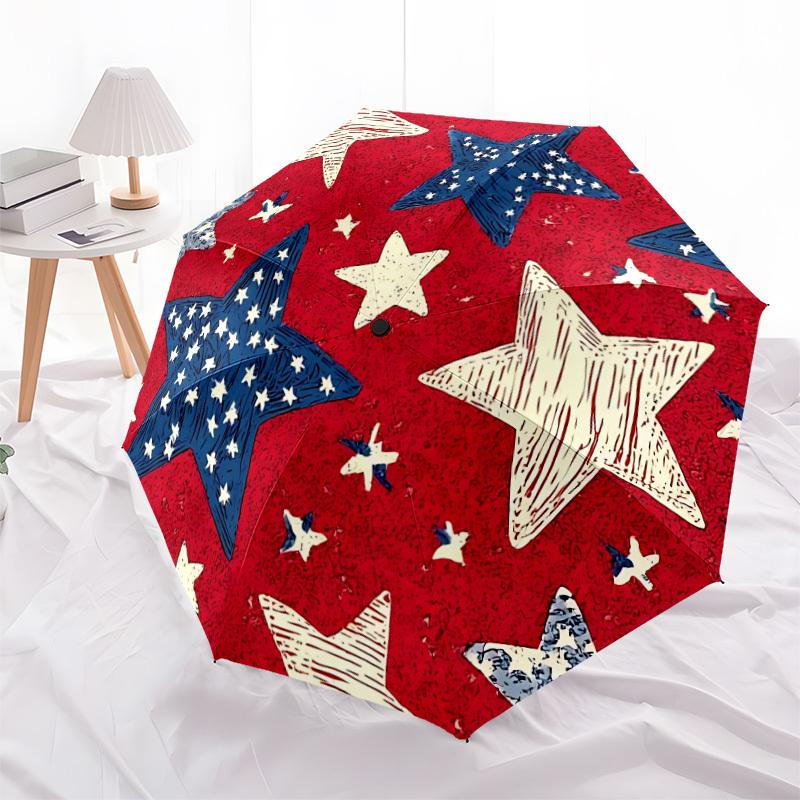 1pc Stars Automatic Cute Umbrella 8-Bone Design Compact Gear for Outdoor Travel, Perfect Holiday Gift yy251230068