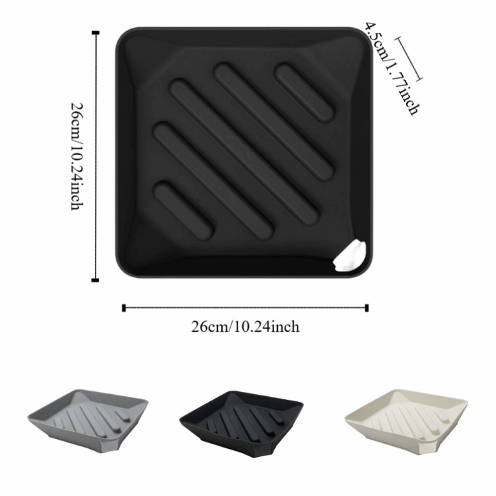 Durable Silicone Dish Drain Pad Square with Spout Sink Sponge Holder Heat Resistant Non-Slip Dish Rack Mat Cooking