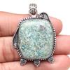Pendant Fuchsite Cabochon Gemstone Valentine'Day Gift Silver Jewelry 2.25"