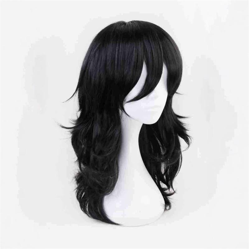Shouta Aizawa Cosplay Paruka 45cm Černá Kudrnatá Vlnitá Tepelně Odolné Syntetické Vlasy Anime Paruky + Síťka na Paruku