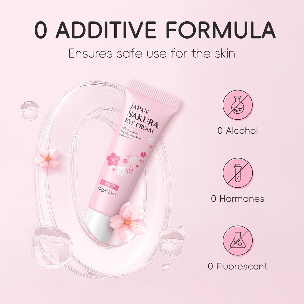 Nawilżający i Przeciwstarzeniowy Krem pod Oczy Sakura 15g z Naturalnymi Ekstraktami na Cienie pod Oczami i Zmarszczki