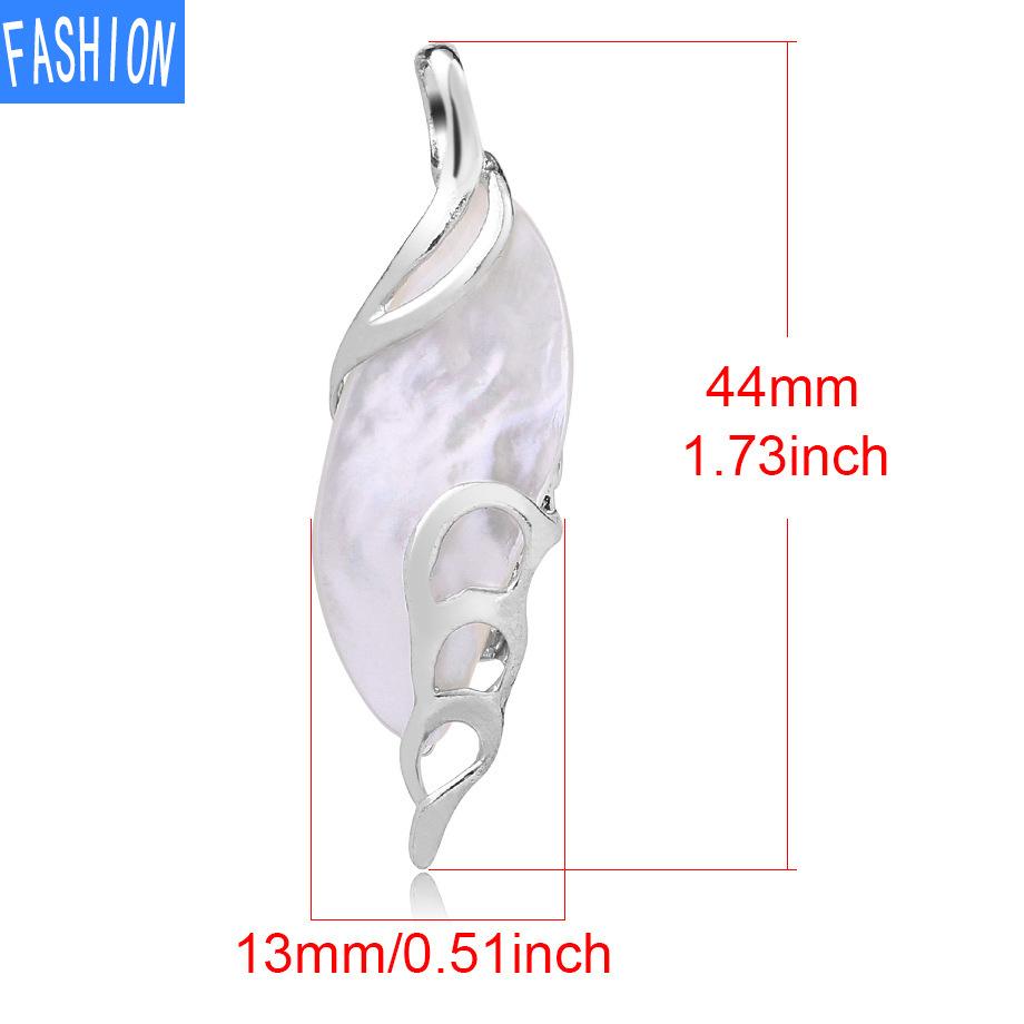 

аксессуары: Ожерелье из ракушки, форма листа, ожерелье из полого жемчуга, кулон из белой ракушки европейской и американской леди pendant big