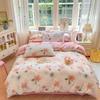Floral Printed Duvet Cover 1Piece- 100% Cotton Luxury Bedding, Pre-Washed for Softness, for Bedroom Decor - Zipper Closure