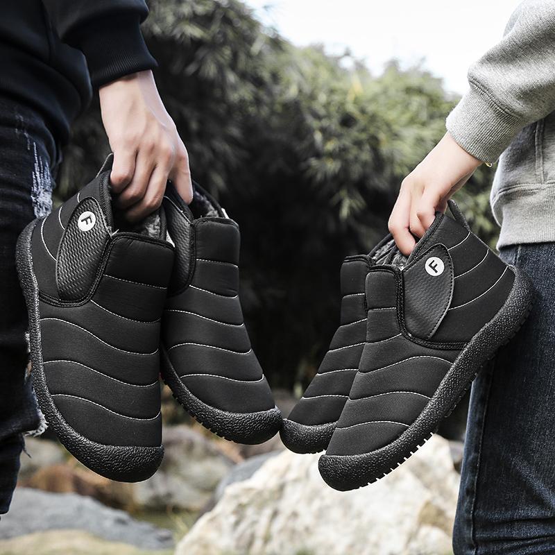 Herren Schneestiefel Damen Winter Warm Arbeits-Wüstenstiefel mit Fell Unisex Slipper Outdoor Wanderschuhe für Paar Große Größe Wasserdicht