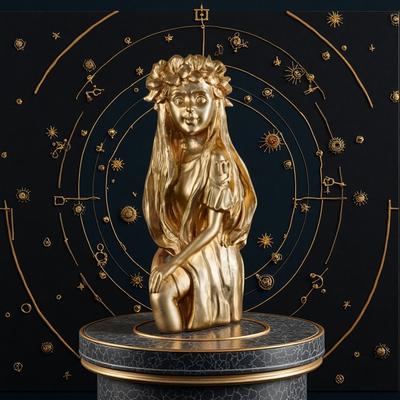 Kreatywne Statuetki Konstelacji 12 Znaków Zodiaku Panna Złota Dziewczyna Figurka Nordycka Wystrój Wnętrz Biurko Półka na Książki Prezenty Urodzinowe
