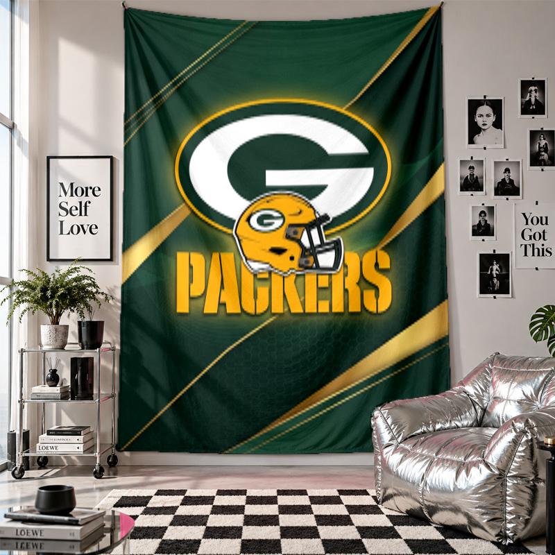 Green Bay Packers Wall Tapestry Home Decor Wall Hanging Cloth for Bedroom Living Room Background