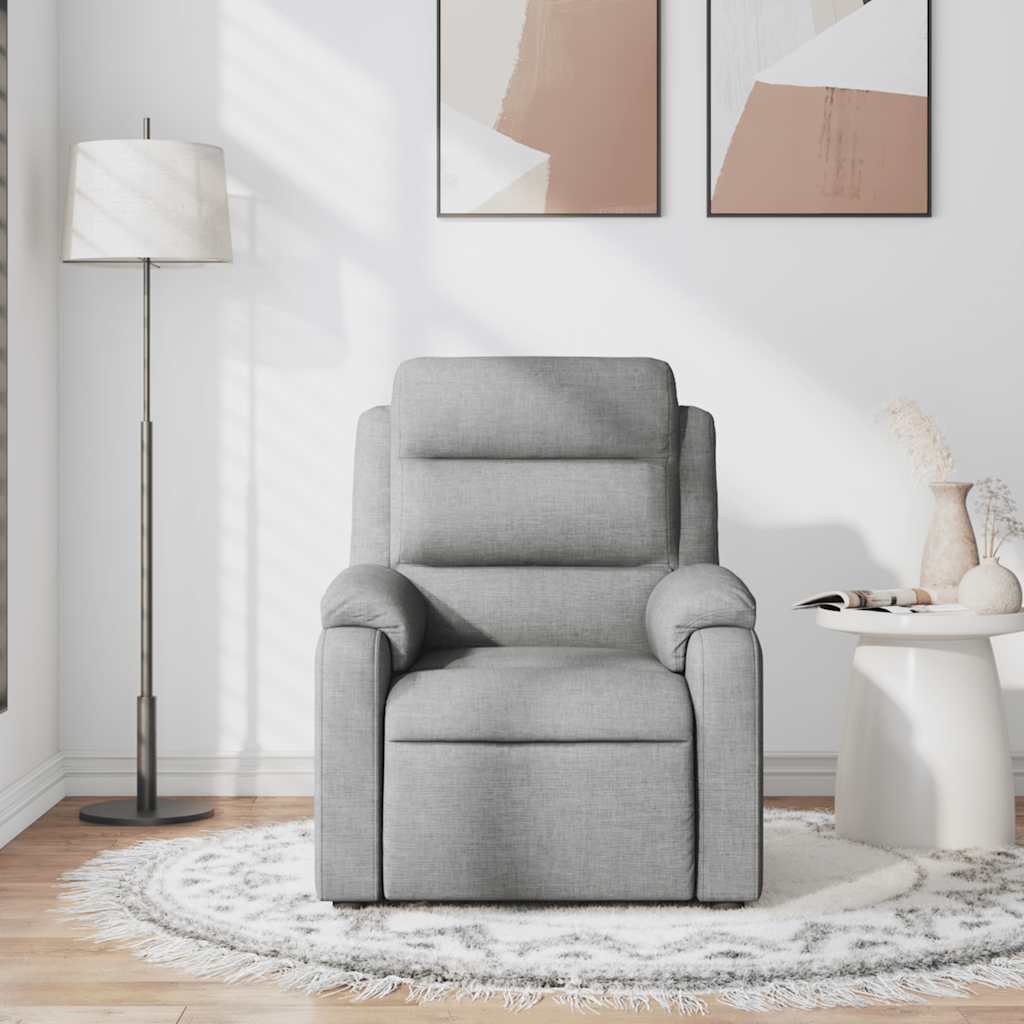 Vidaxl Foldable Massage Armchair, Light Gray, Fabric Upholstered