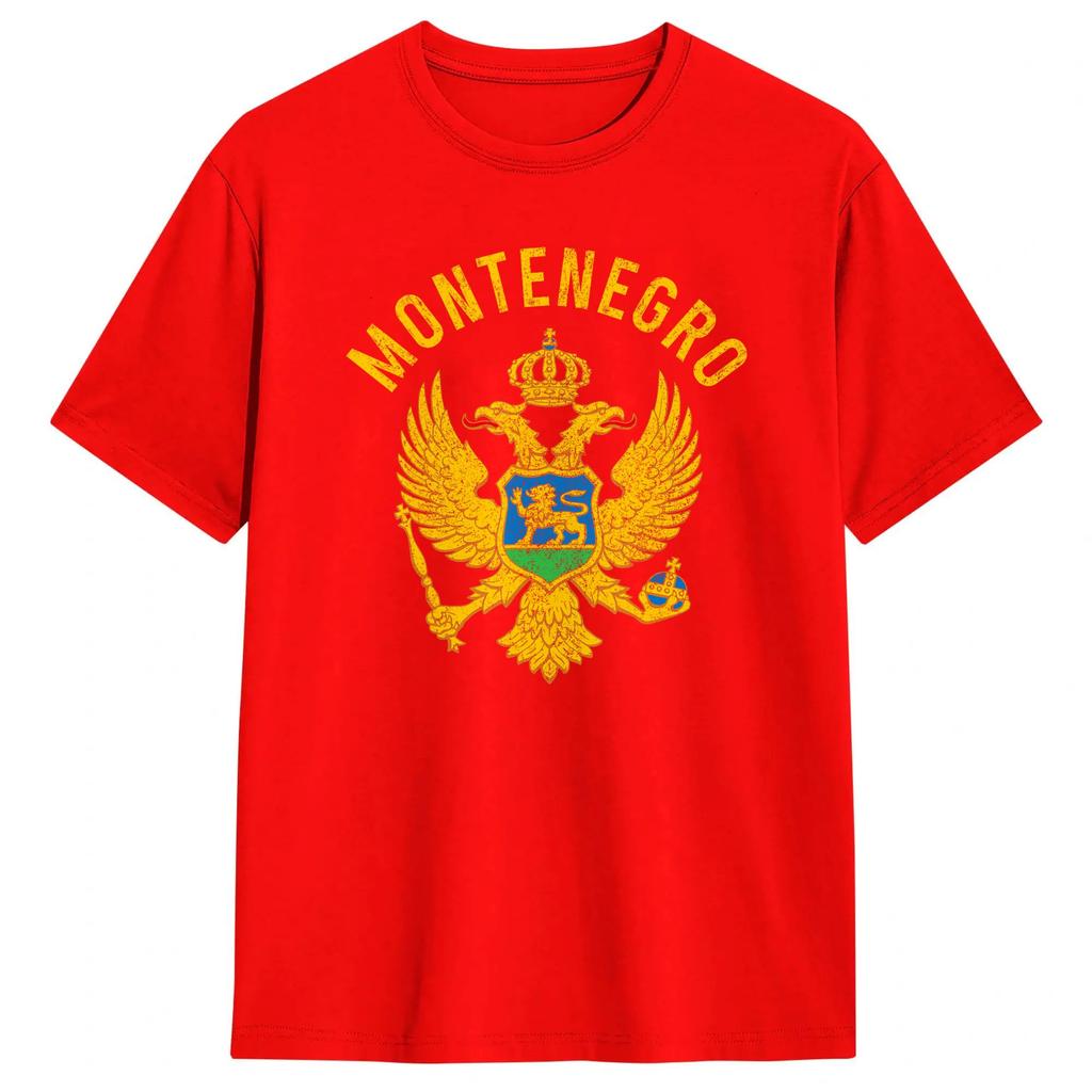 T-shirt Harajuku Spiaggia Bandiera Montenegro Magliette Novità 100% Cotone T-shirt Per Unisex Fantastica Maglietta a Maniche Corte