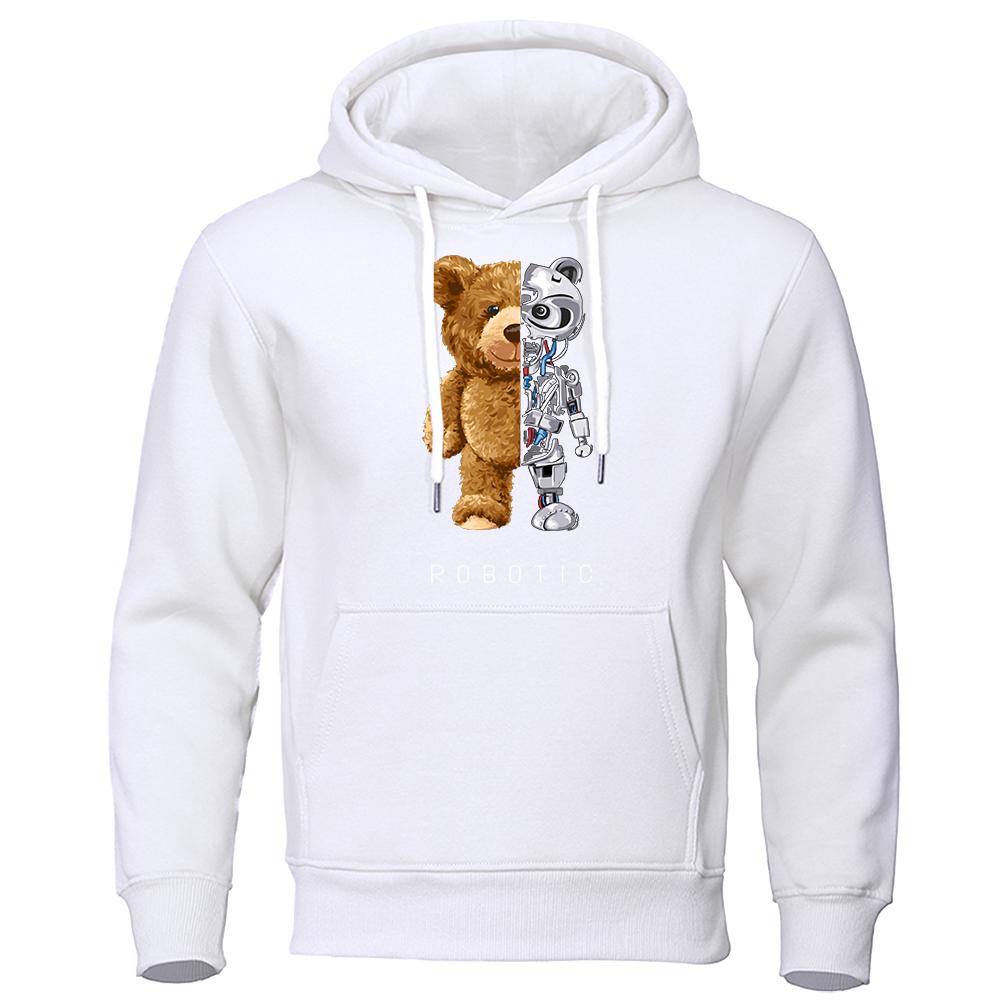 Neue Lustige Ted Bär Roboter Hoodie Robotic Bär Kleidung Casual Mit Kapuze Männer Mode Sweatshirts Fleece Übergroßen Lose Streetwear