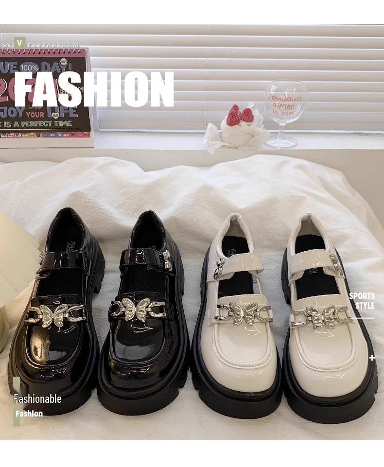 Girls' Black Leather Princess Shoes - 2025 Spring/Autumn Collection, Soft Sole, Fashionable and Stylish for Big and Little Kids