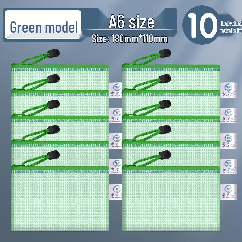 

A3 Transparent Extra-Thick Mesh Zipper Bag for Elementary Students – Large Capacity A4 Test Paper Storage