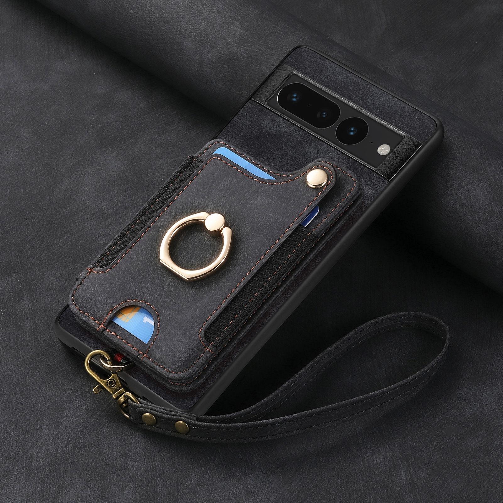 

RFID Cards Solt Wallet Leather Case For Google Pixel 7 Pro 7A 8 6A 6 Magnetic Ring Holder Kickstand Back Bag Cover Fundas Coque For Pixel 7 чёрный