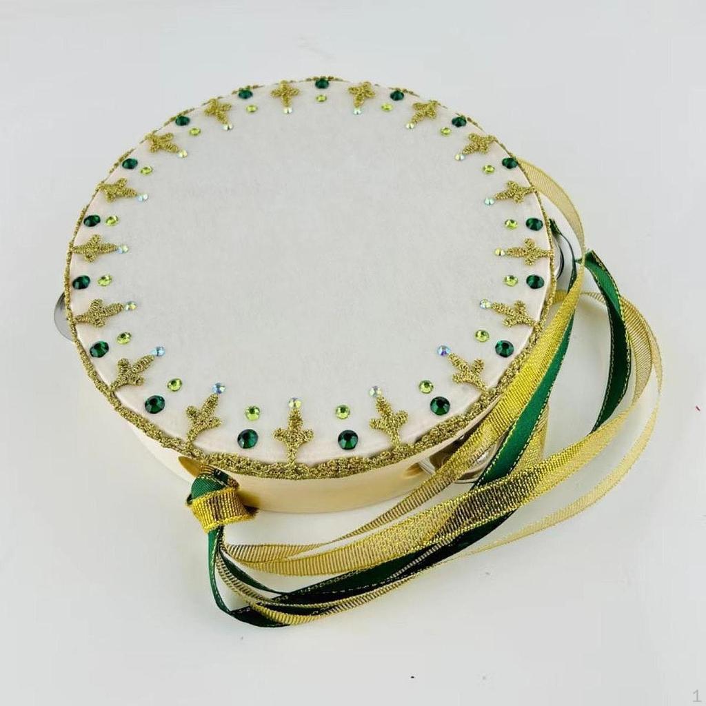 Ballet Dance Tambourine Green Accessory Kids Games Hand Percussion Performance for